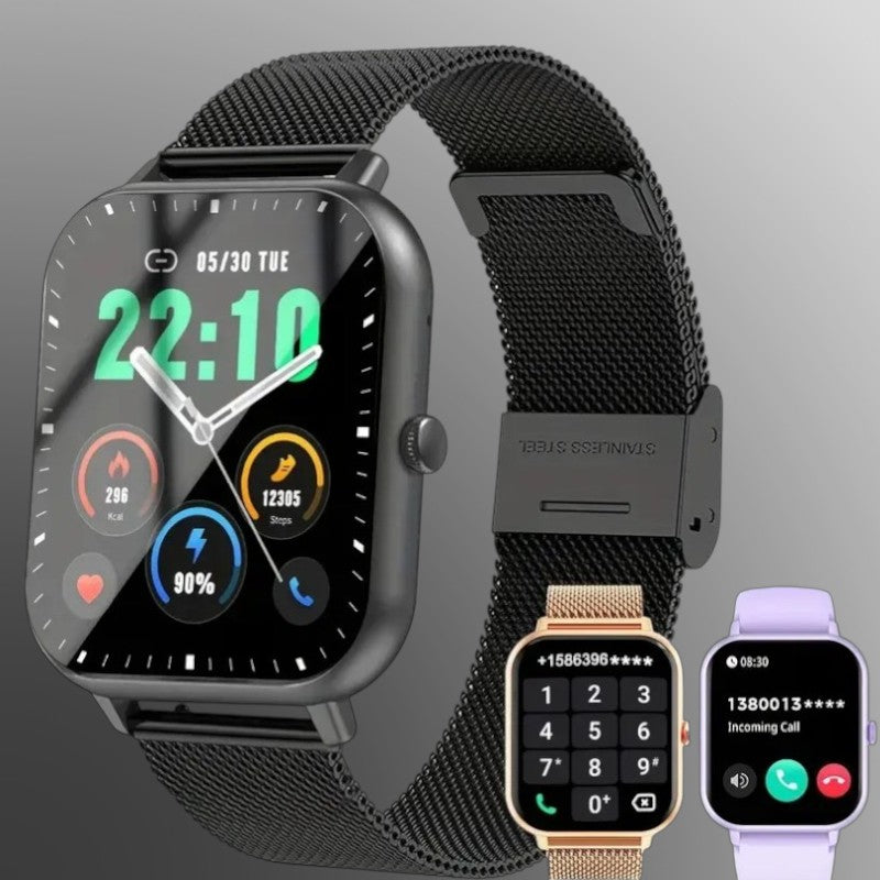 Wireless Calling Smartwatch – Fitness Tracker with Pedometer, 100+ Sport Modes, AI Voice Control, Custom Watch Faces & Alarm – Compatible with iPhone & Android, Great Gift for Friends