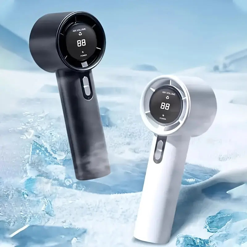 Portable Handheld Turbo Fan – 5–8 Hour Battery, 13,000 RPM Brushless Motor, 9m/s Wind Speed, 100% Adjustable, USB Rechargeable Mini Fan for Indoor & Outdoor Use