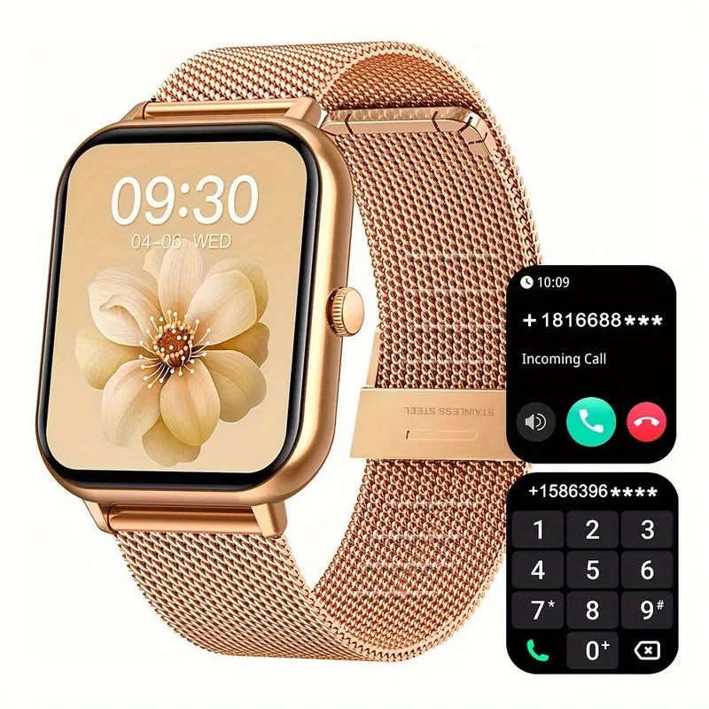 Wireless Calling Smartwatch – Fitness Tracker with Pedometer, 100+ Sport Modes, AI Voice Control, Custom Watch Faces & Alarm – Compatible with iPhone & Android, Great Gift for Friends